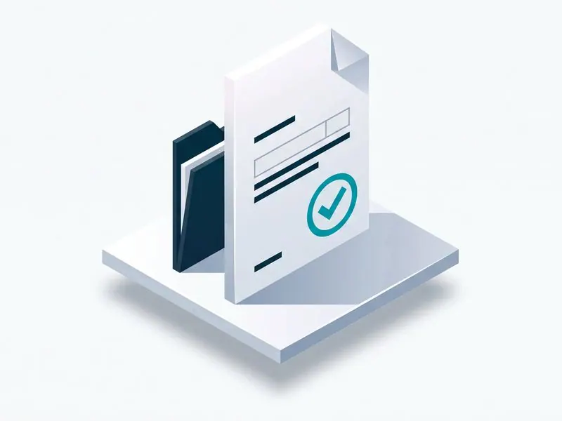Render of an approved application document with a check mark, the utility approval step